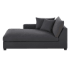 Meridienne mit linker Armlehne für Sofa mit Baumwollbezug, anthrazitgrau